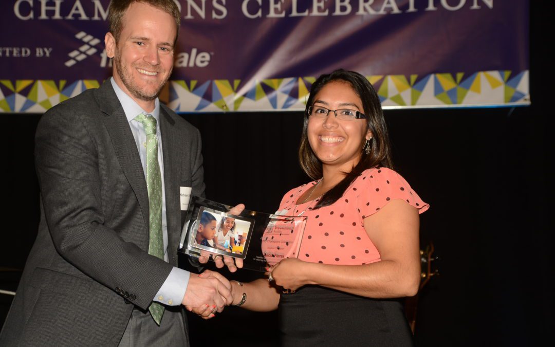 Breakthrough College Graduate Alicia Flores with Executive Director Michael Griffith